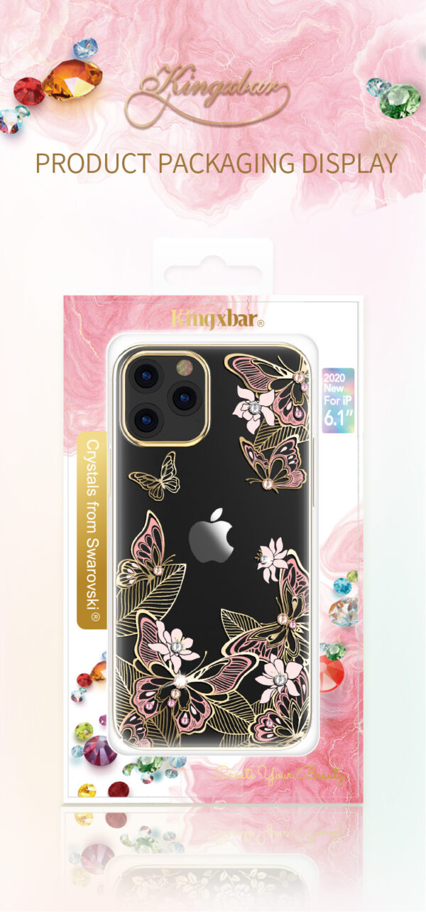 Butterfly BackCover iPhone 12/12 Pro 6.1'' Roze
