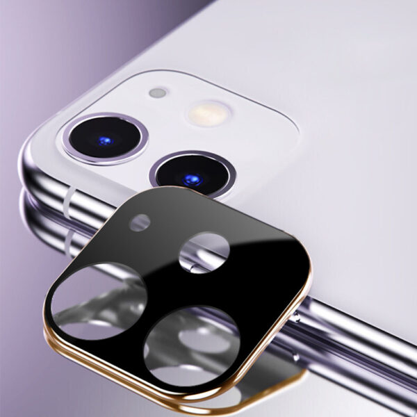 Titanium + Tempered Glass Camera Lens Protector iPhone 11 Goud