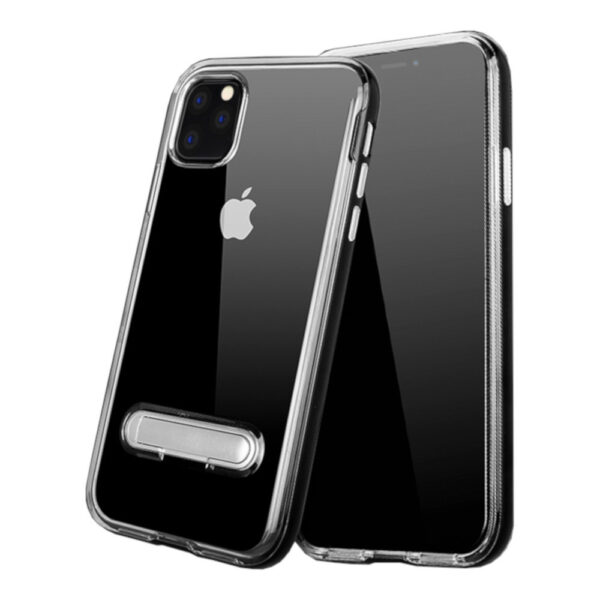 Kickstand iPhone 11 Pro Max (6.5) Transparant Zwart