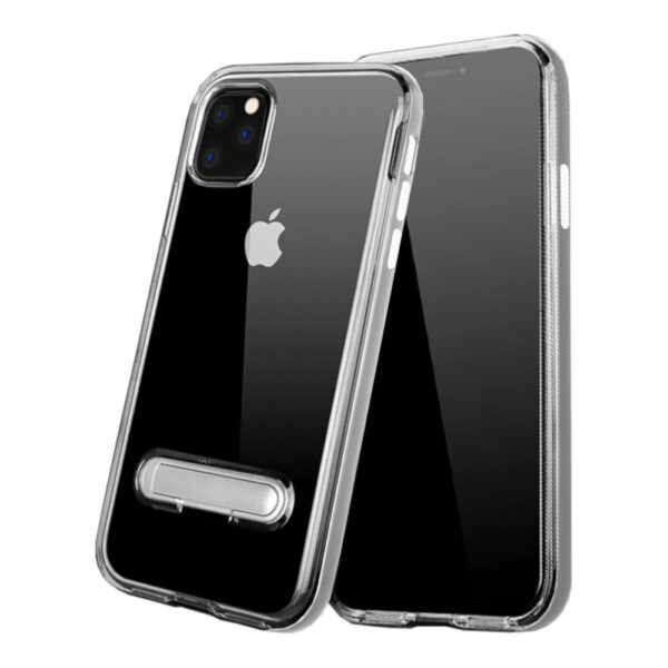 Kickstand iPhone 11 Pro Max (6.5) Transparant Zilver