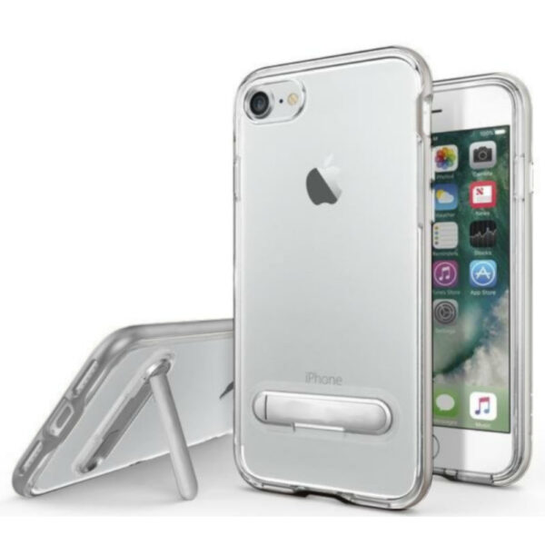Kickstand iPhone 8 Plus/7 Plus Transparant Zilver
