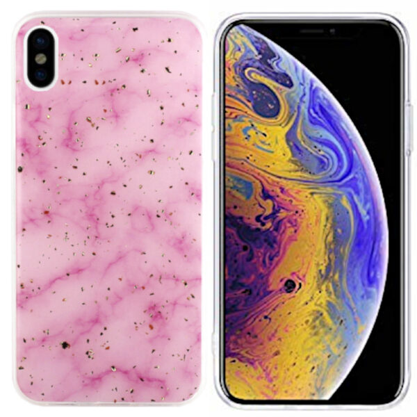 Marble Glitter iPhone Xs Max Roze