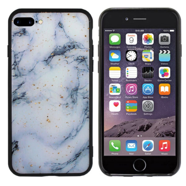 Glitter Marble iPhone 8 Plus/7 Plus Blauw